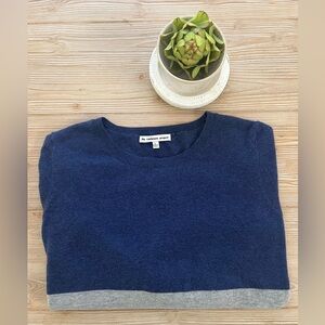 The Cashmere Project 100% Cashmere Colorblock Sweater Navy/Gray – Size Large